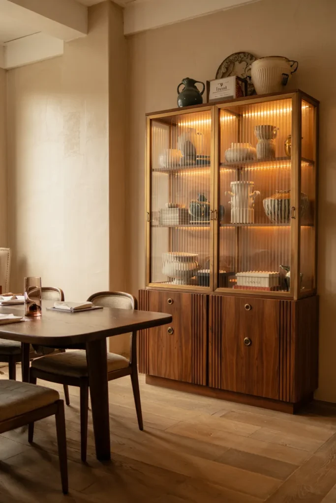 Fluted Glass Cabinet