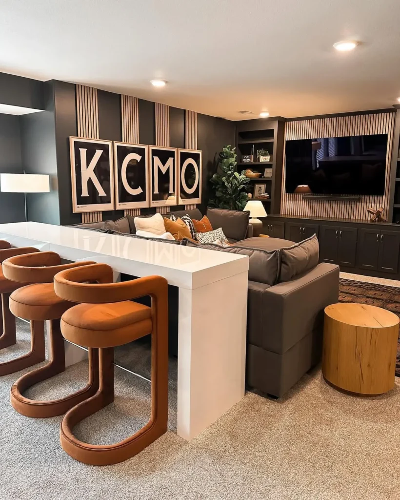 Basement Counter Dining Setup