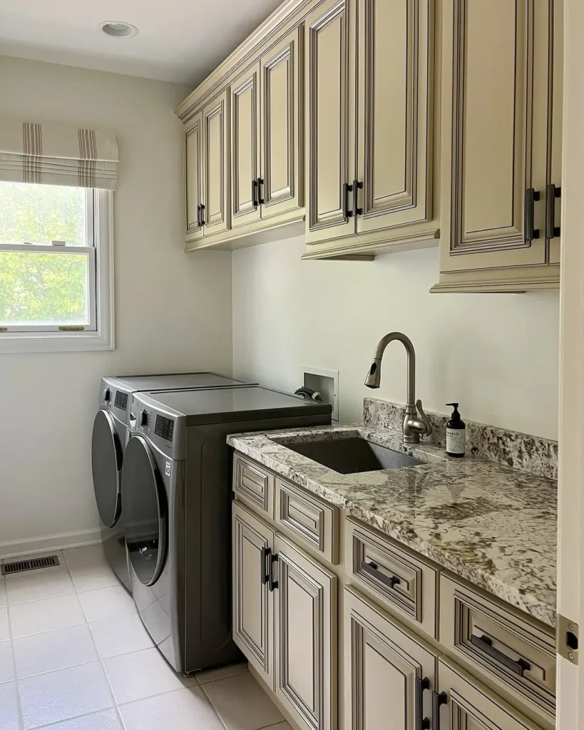 Classic Beige Cabinet Laundry Room