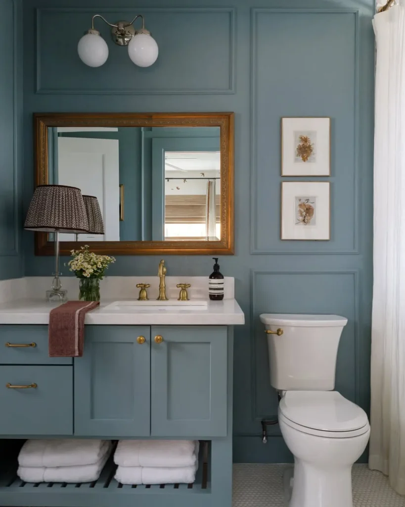 Classic Blue Vanity Half Bathroom