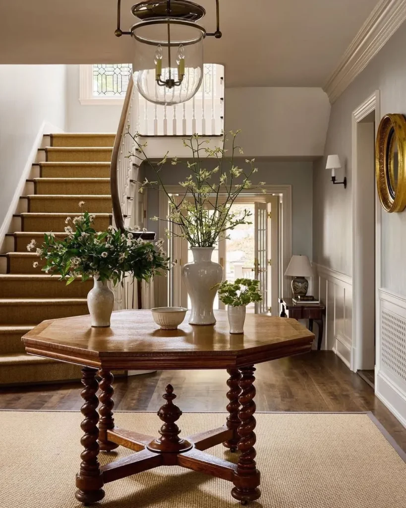 Classic Foyer with a Grand Center Table