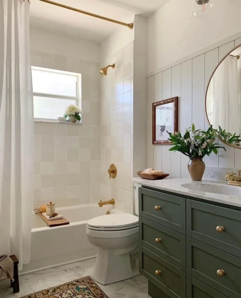 Classic Green Vanity Half Bathroom