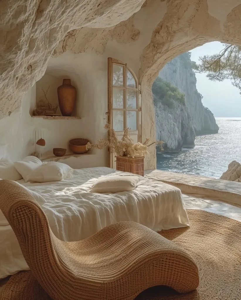 Cliffside Coastal Cave Bedroom