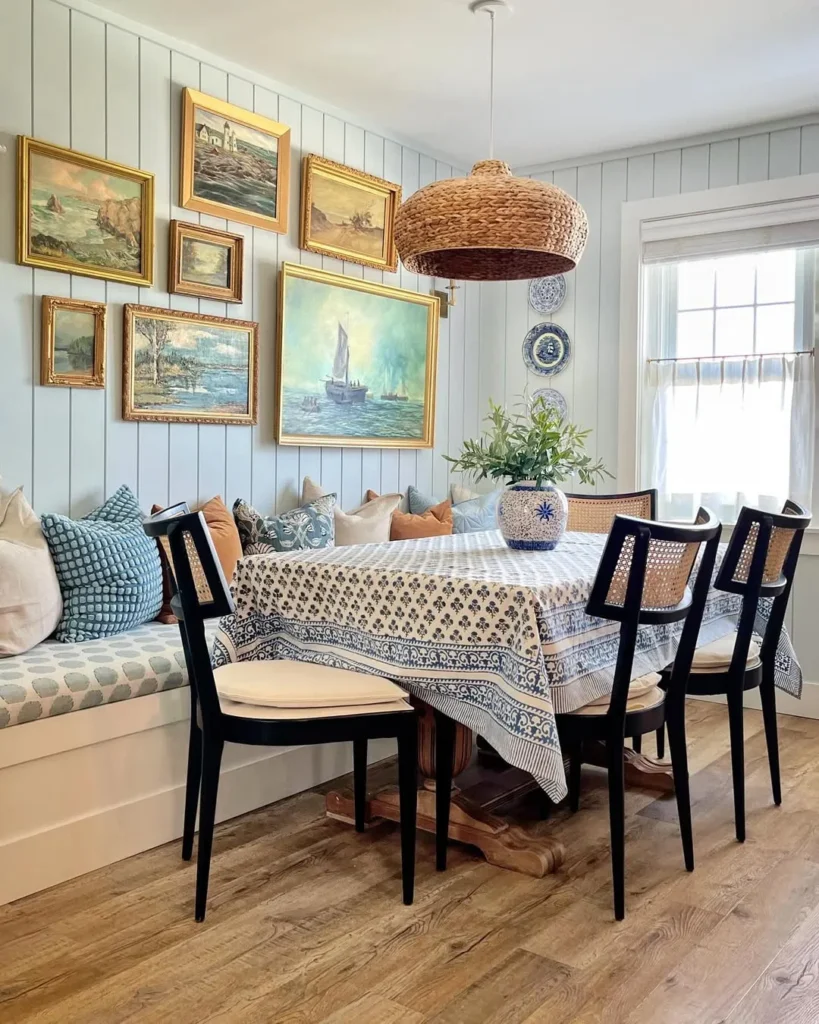 Coastal Style Bench Dining Nook
