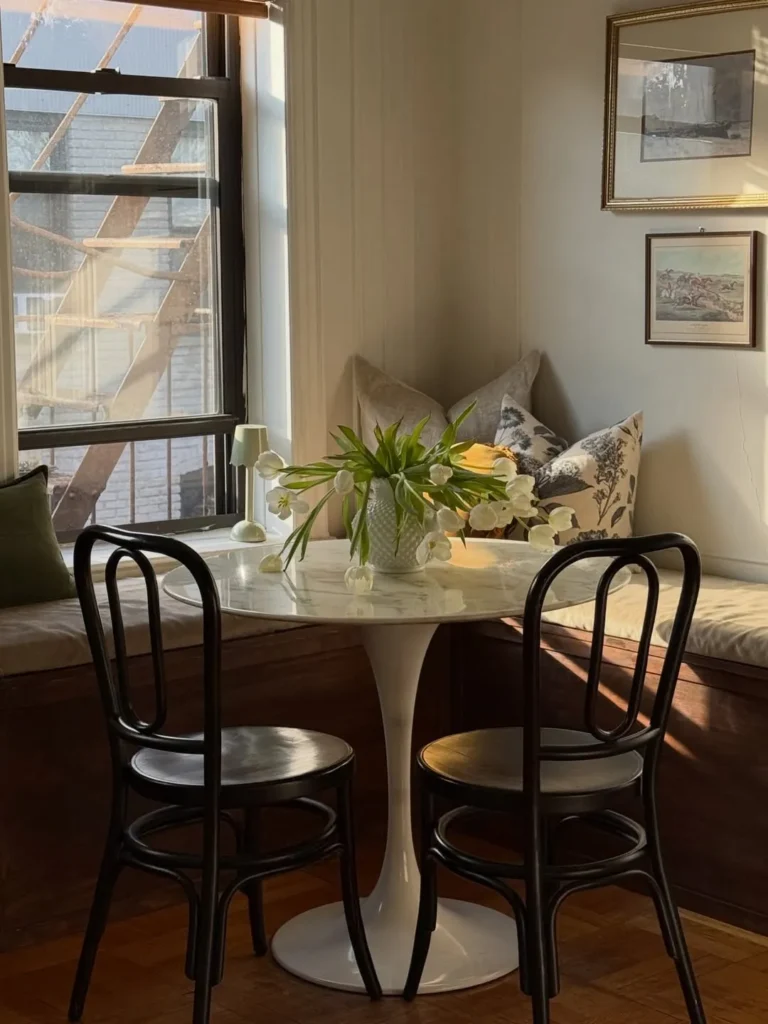 Compact Window Side Dining Nook