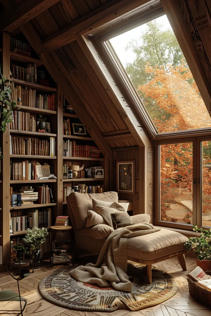 Cozy Attic Library Corner