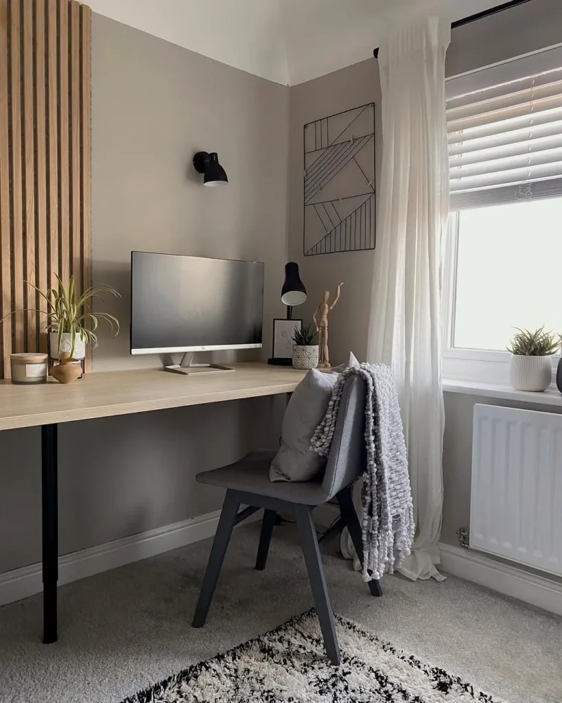 Cozy Neutral Workspace Nook