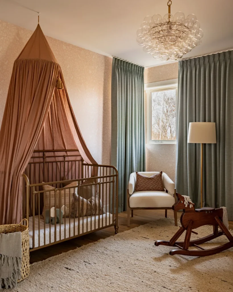 Dark Botanical Nursery With Cozy Luxe Mood