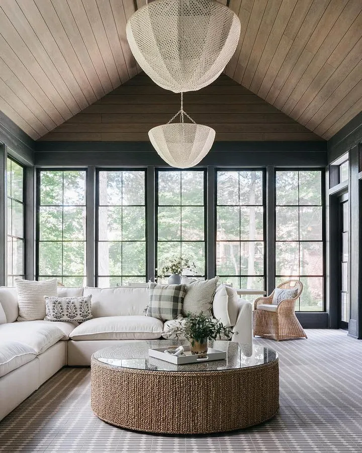 Dark Framed Coastal Sunroom