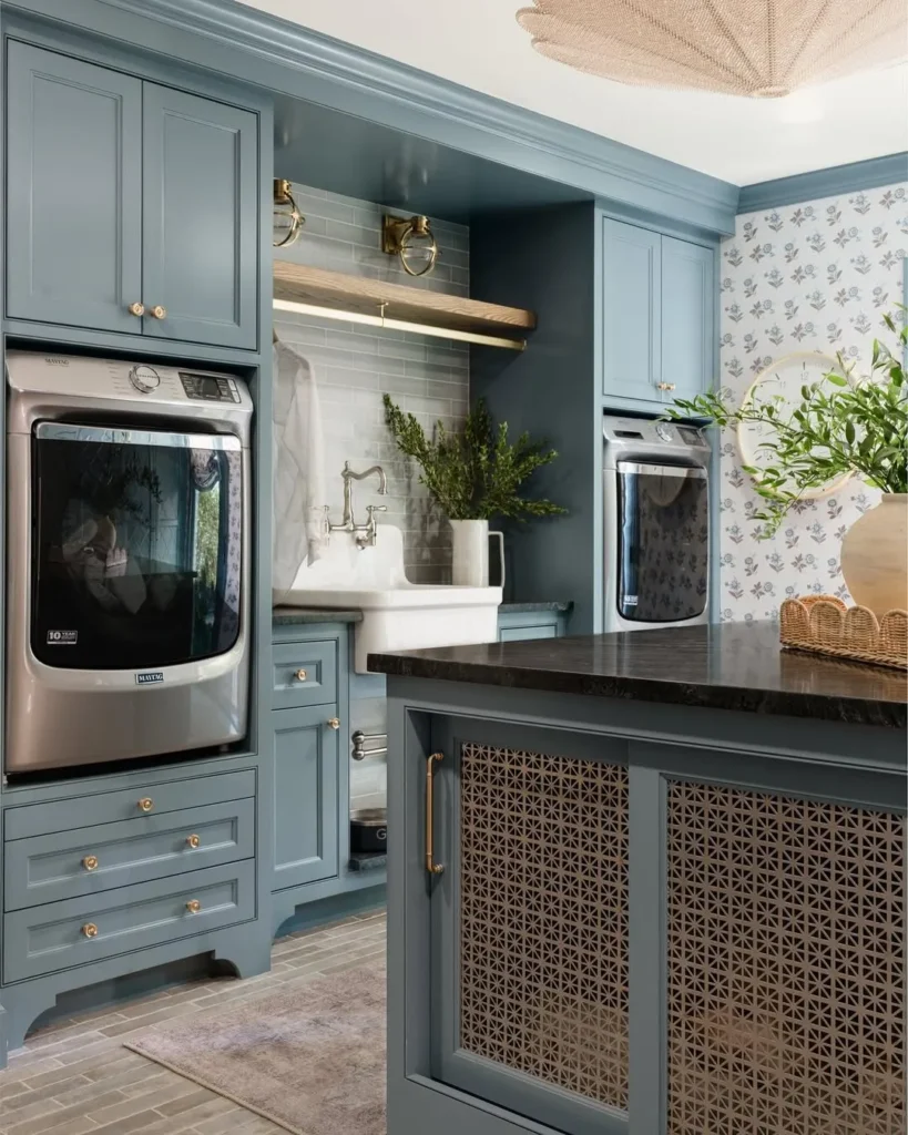 Dusty Blue Luxury Laundry Room