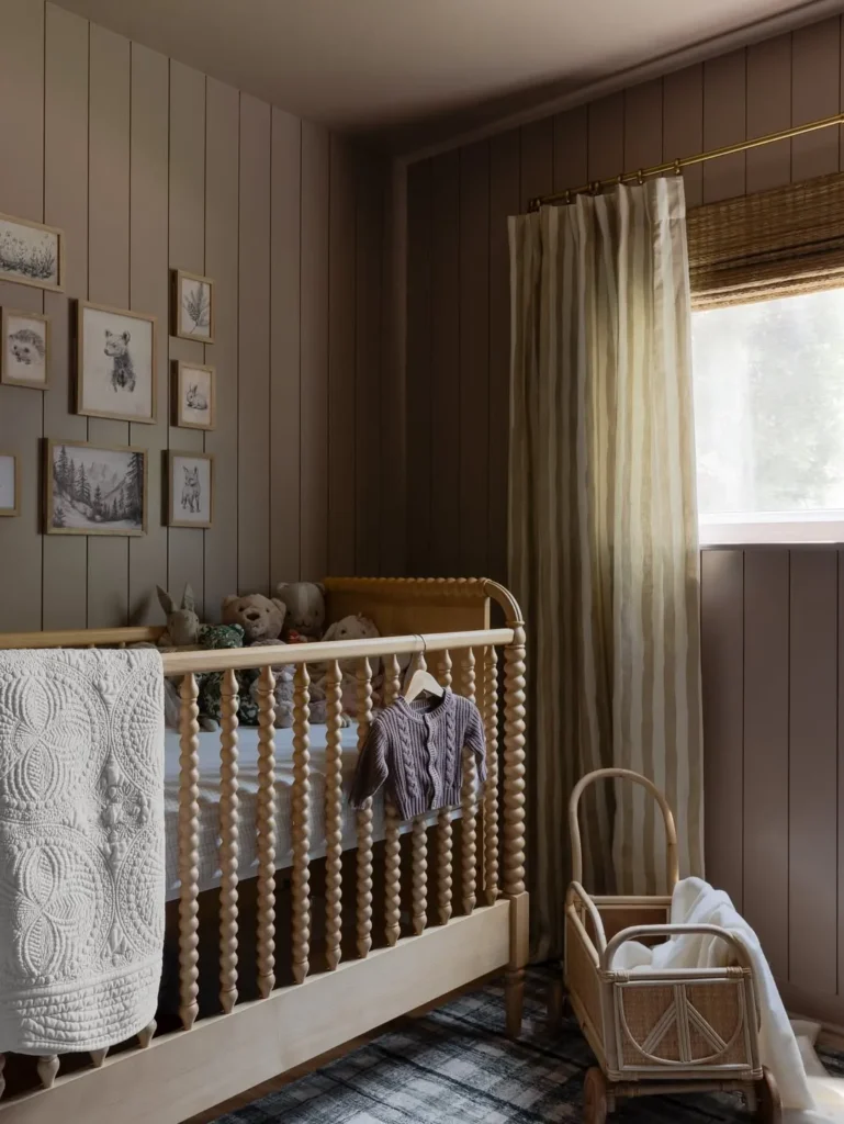 Earthy Wood Nursery With Warm Woodland Feel