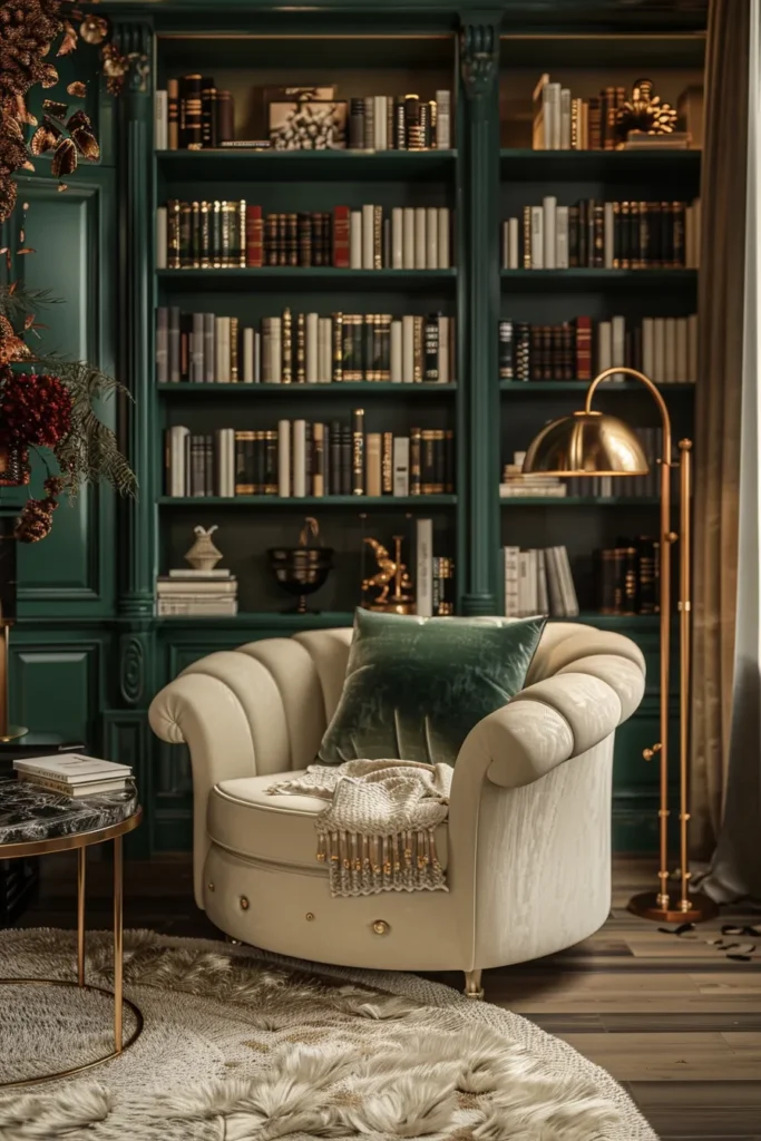 Emerald Green Library Room