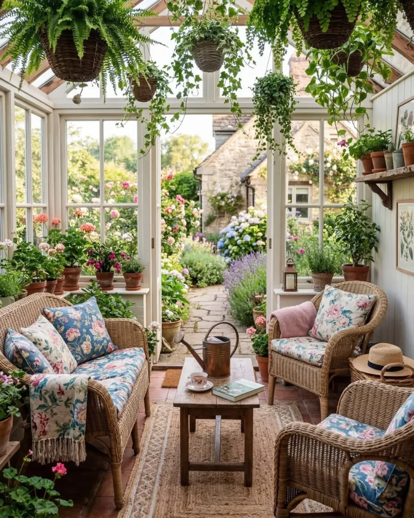 Flower-Filled Garden Conservatory