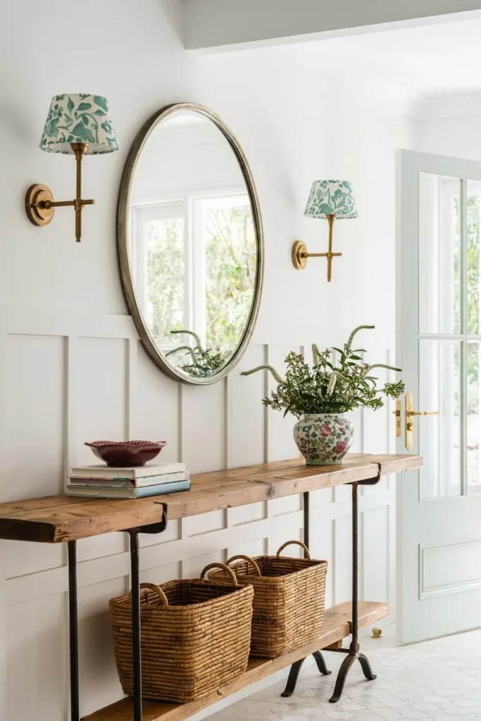 Fresh Entry Console with Rustic Wood Charm