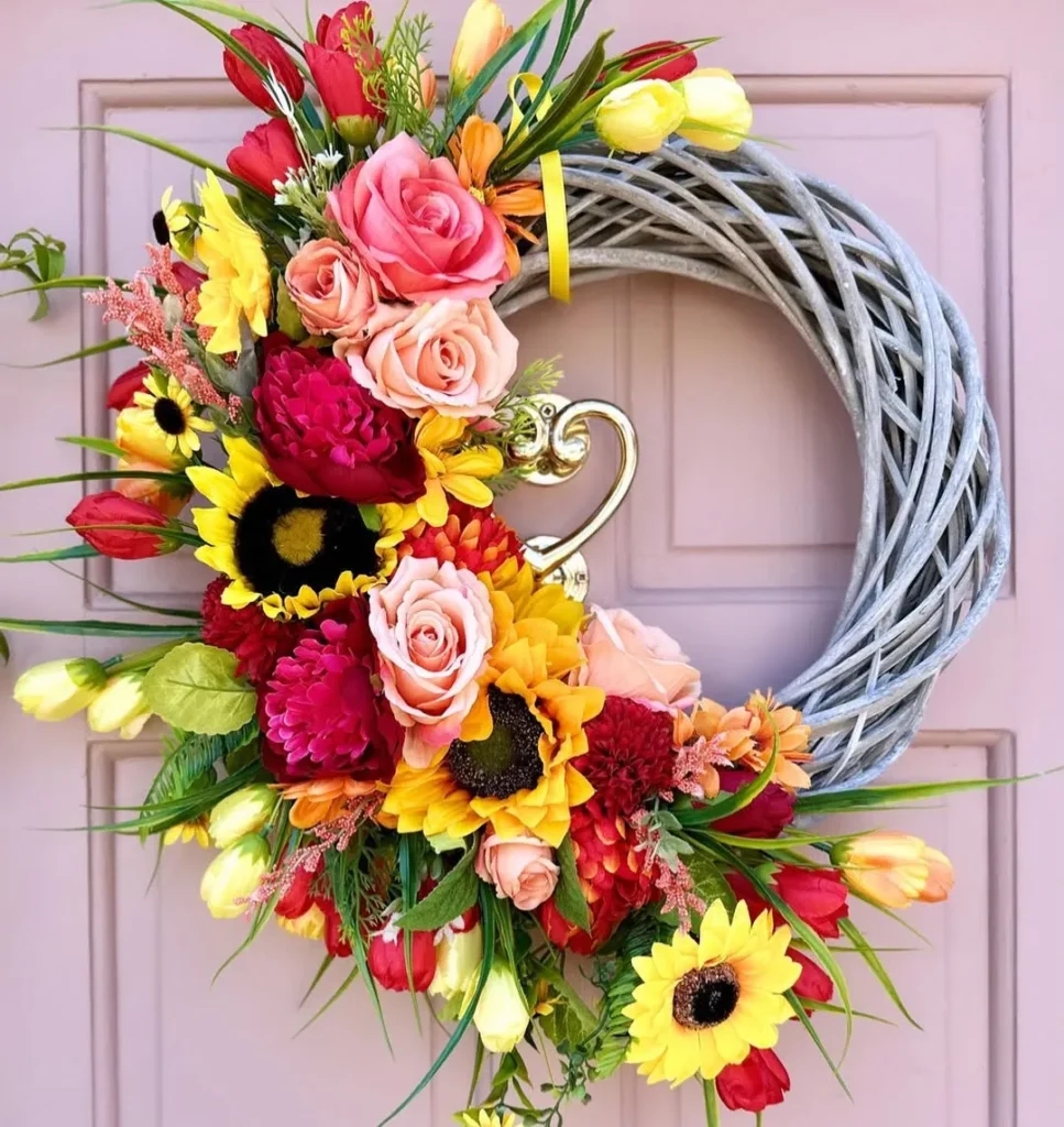 Half-Moon Pastel Summer Wreath