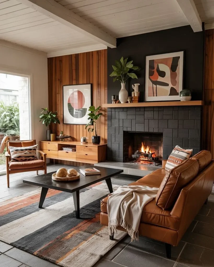 Mid-Century Fireplace Lounge