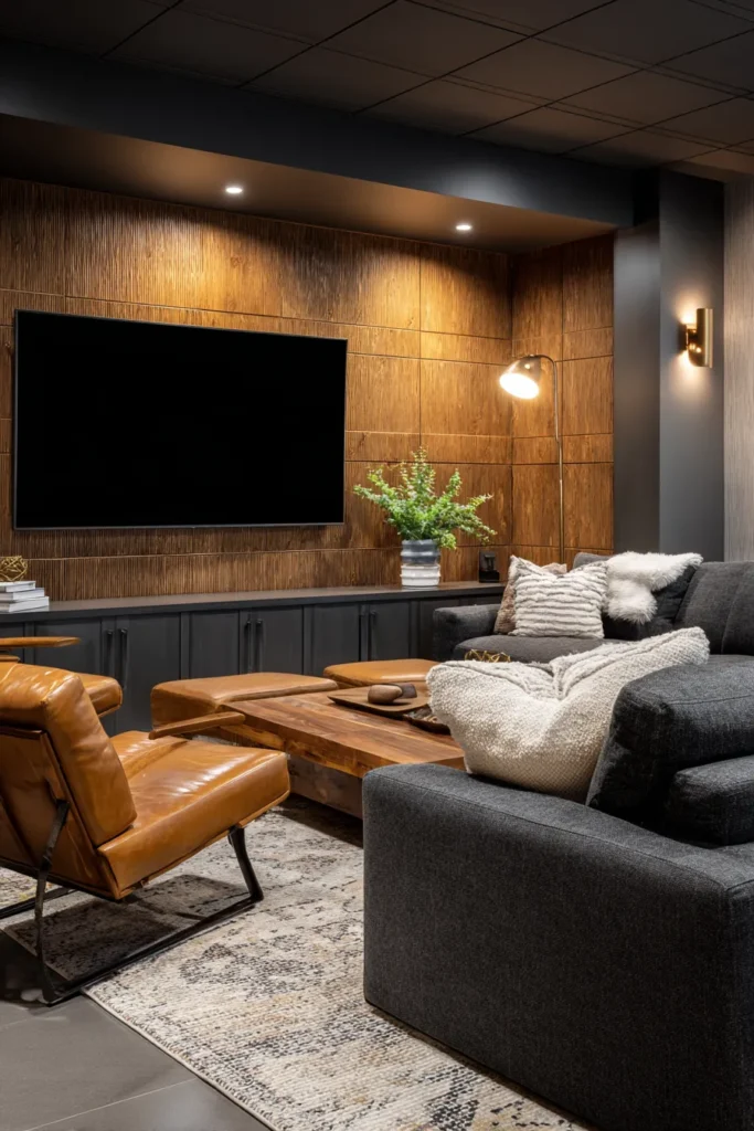Modern Basement TV Room
