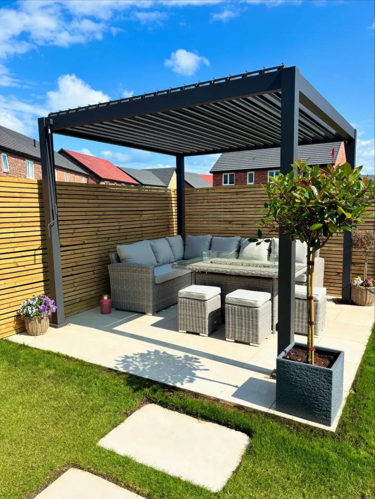 Modern Pergola Garden Seating Area