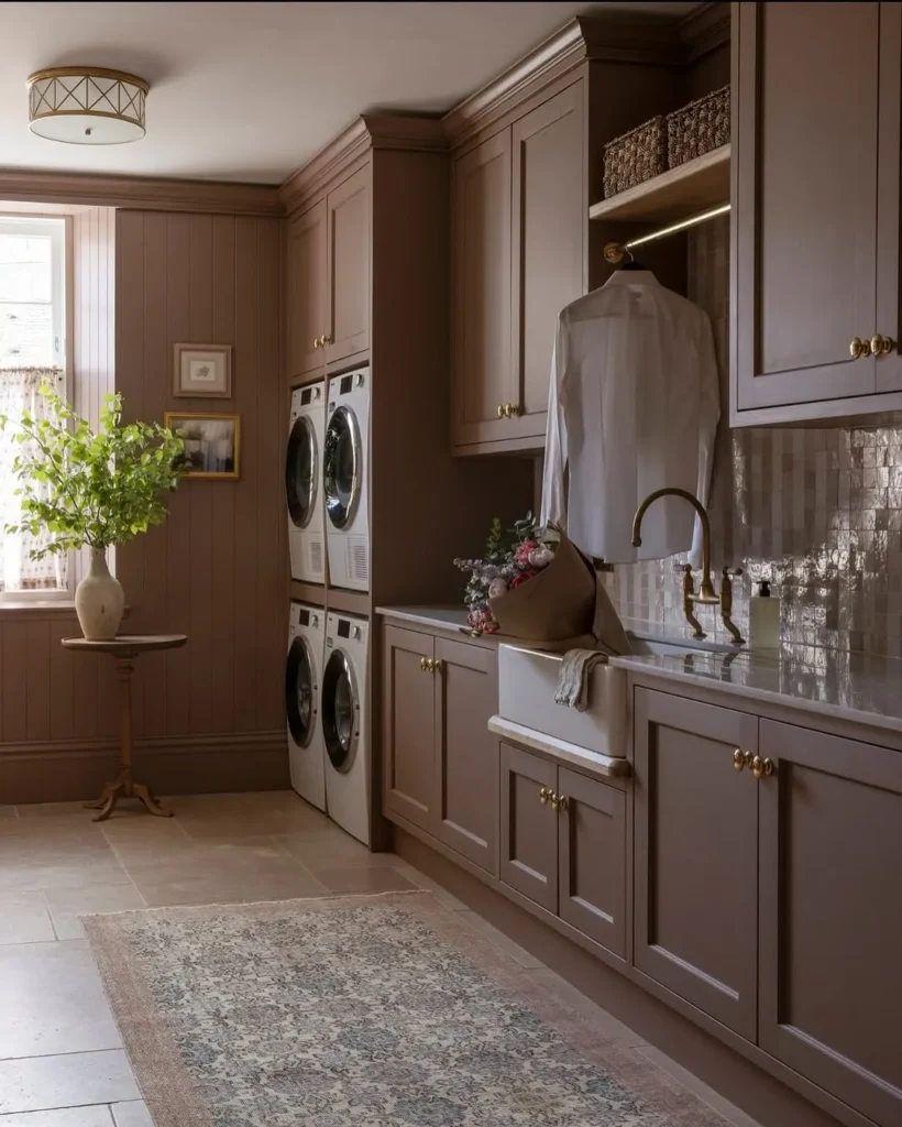 Moody Brown Laundry Room