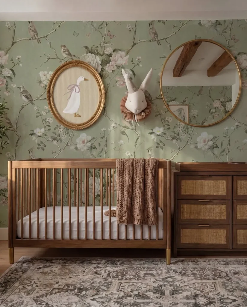 Moody Garden Nursery With Antique Storybook Style