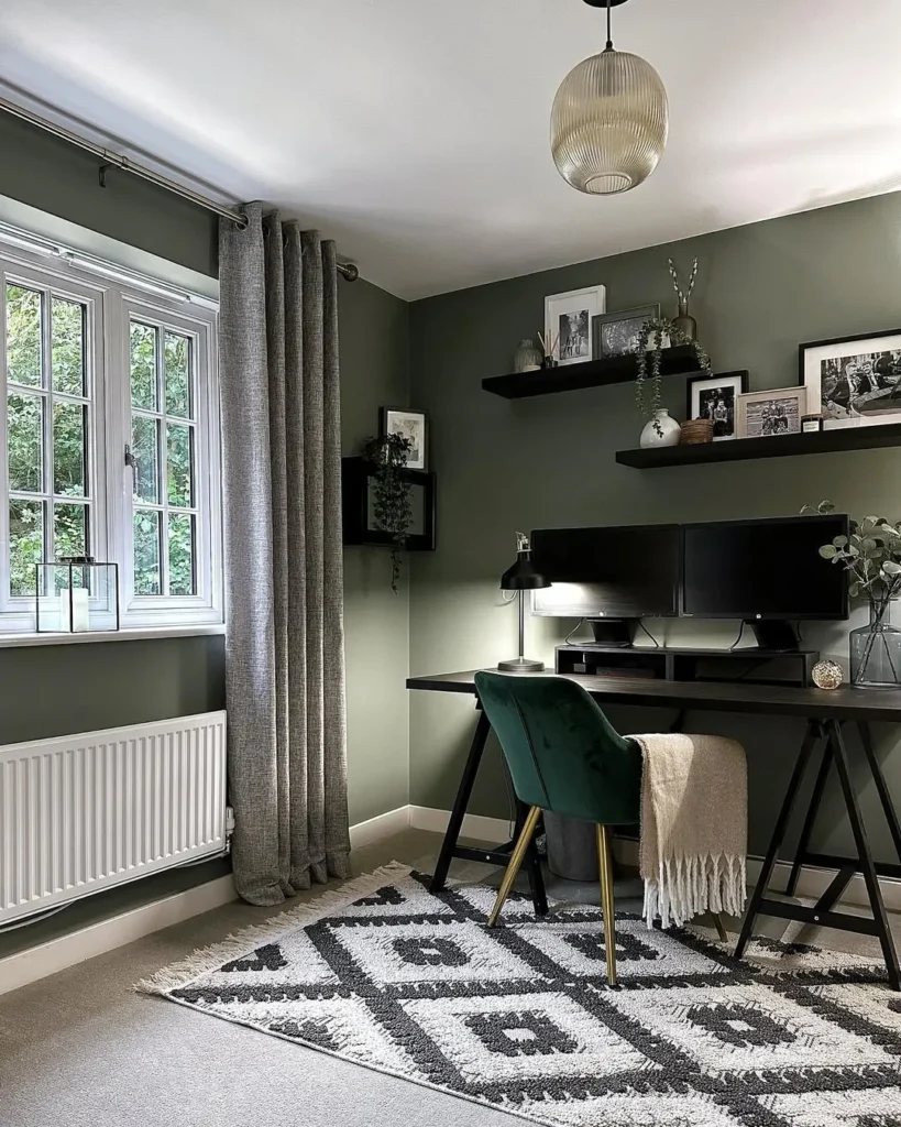 Moody Green Home Office Inspiration