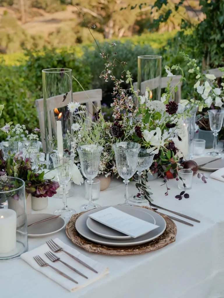 Moody Romantic Summer Table Decor