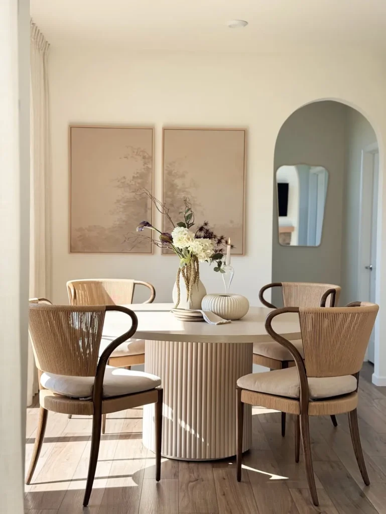 Neutral Small Dining Room with Round Table