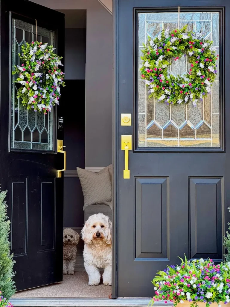 Pet-Friendly Floral Front Door Wreath