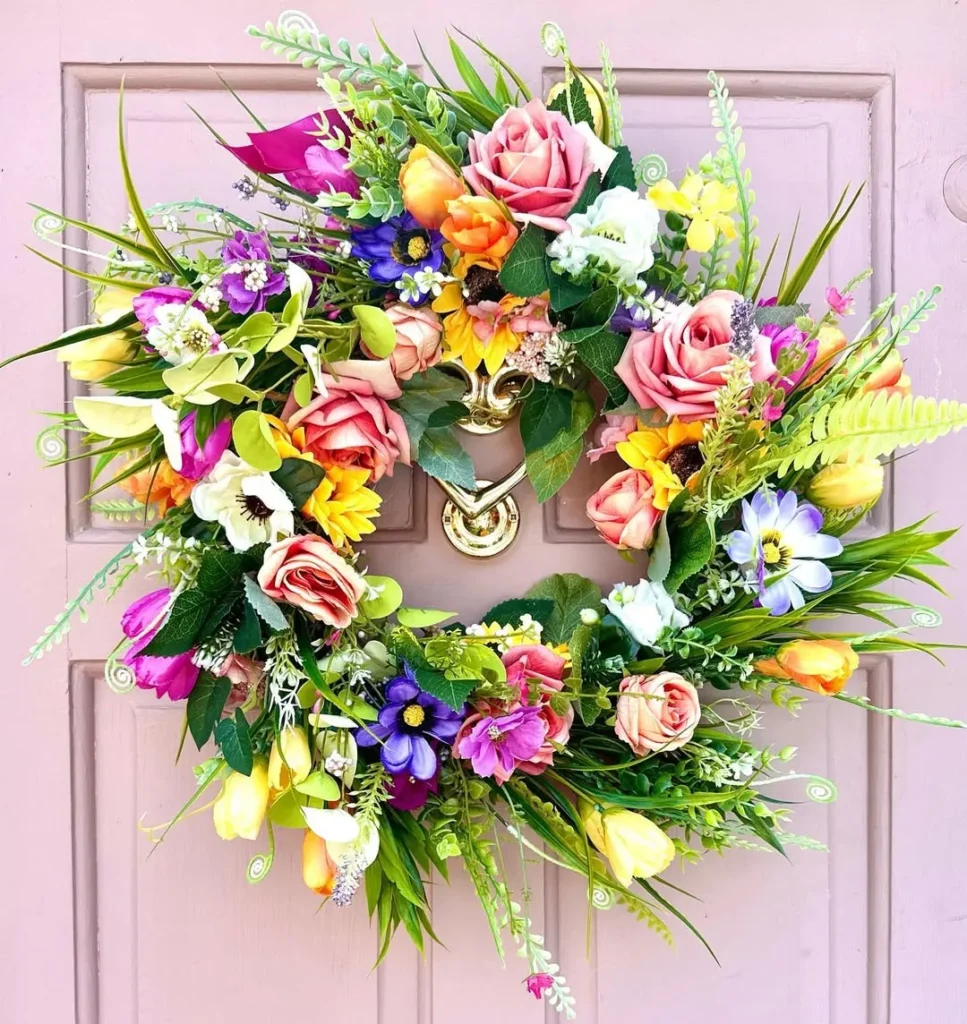 Pink Door Garden Bloom Wreath