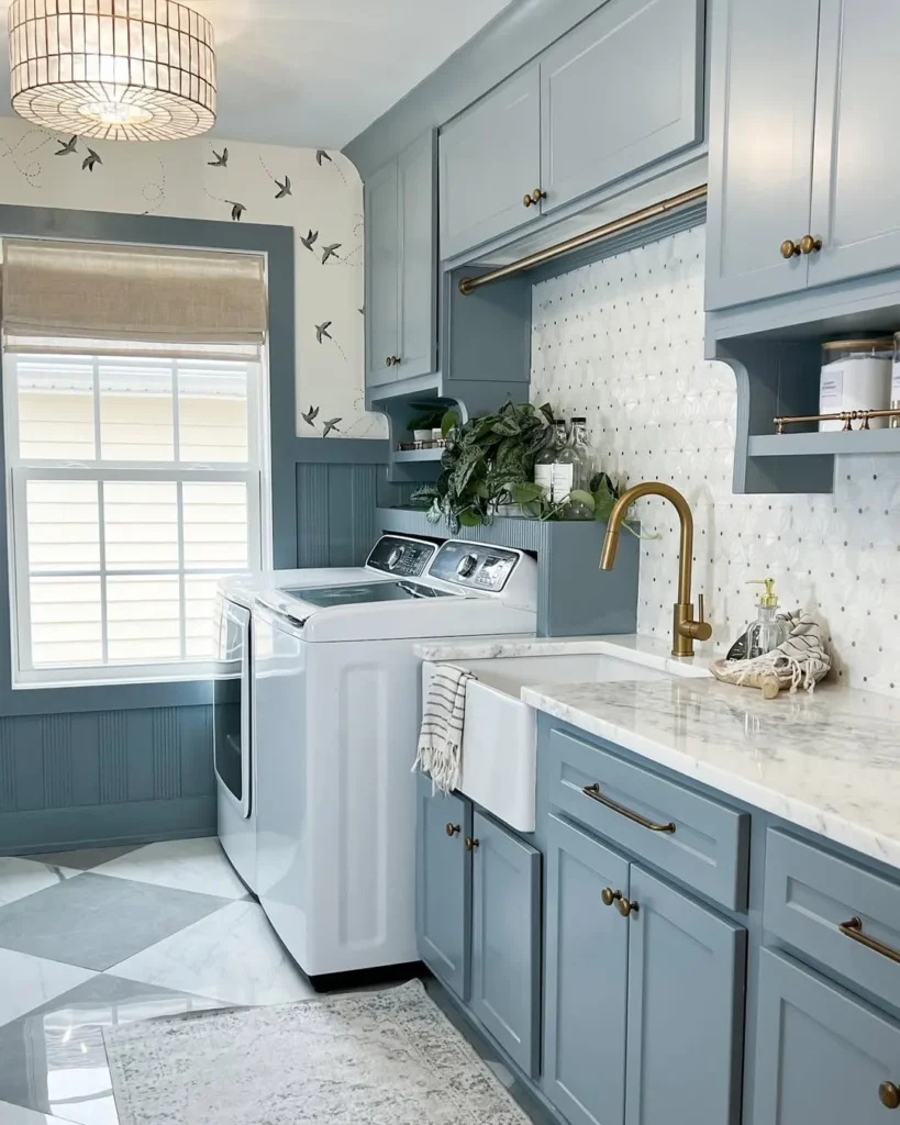 Powder Blue Utility Room Style