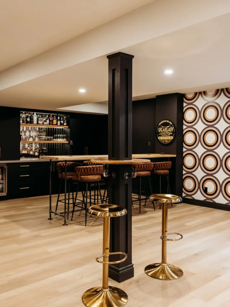 Retro Speakeasy Basement Bar Design