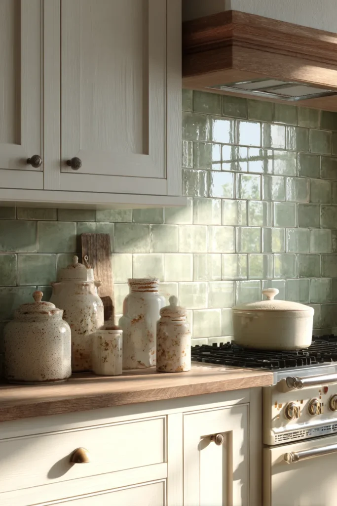 Sage Green Farmhouse Backsplash