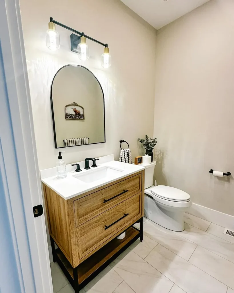 Simple Neutral Modern Half Bathroom
