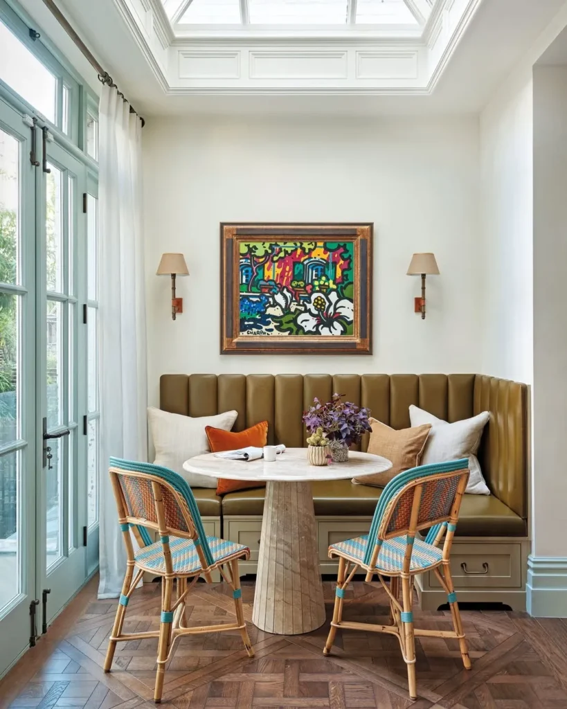 Small Dining Nook with Leather Banquette
