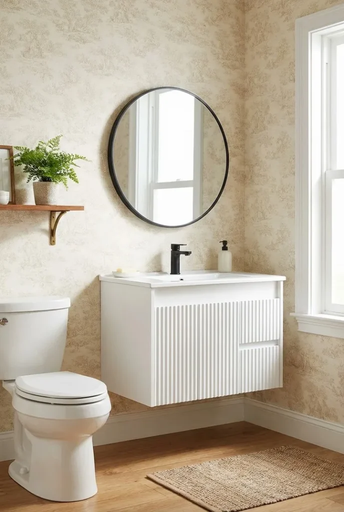 Soft Beige Minimalist Half Bathroom