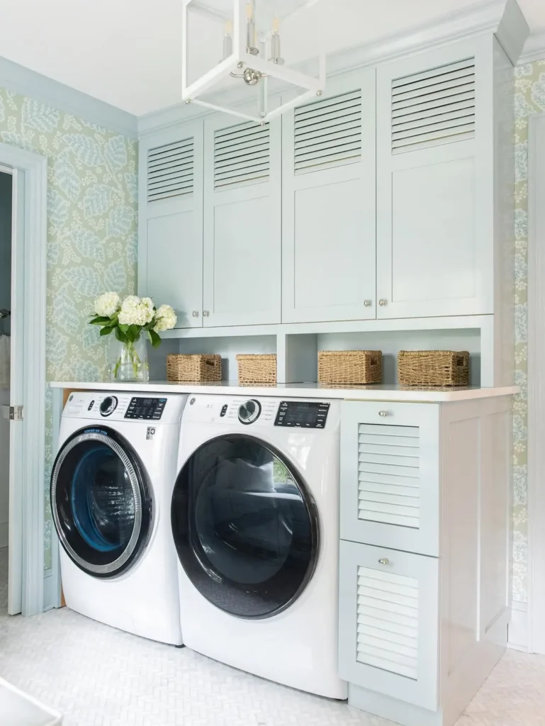 Soft Mint Built-In Laundry Wall