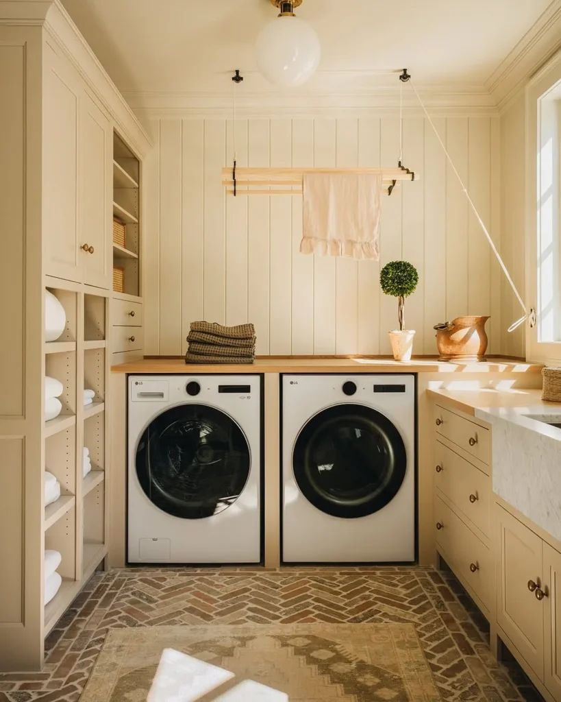 Sunlit Cream Laundry Room