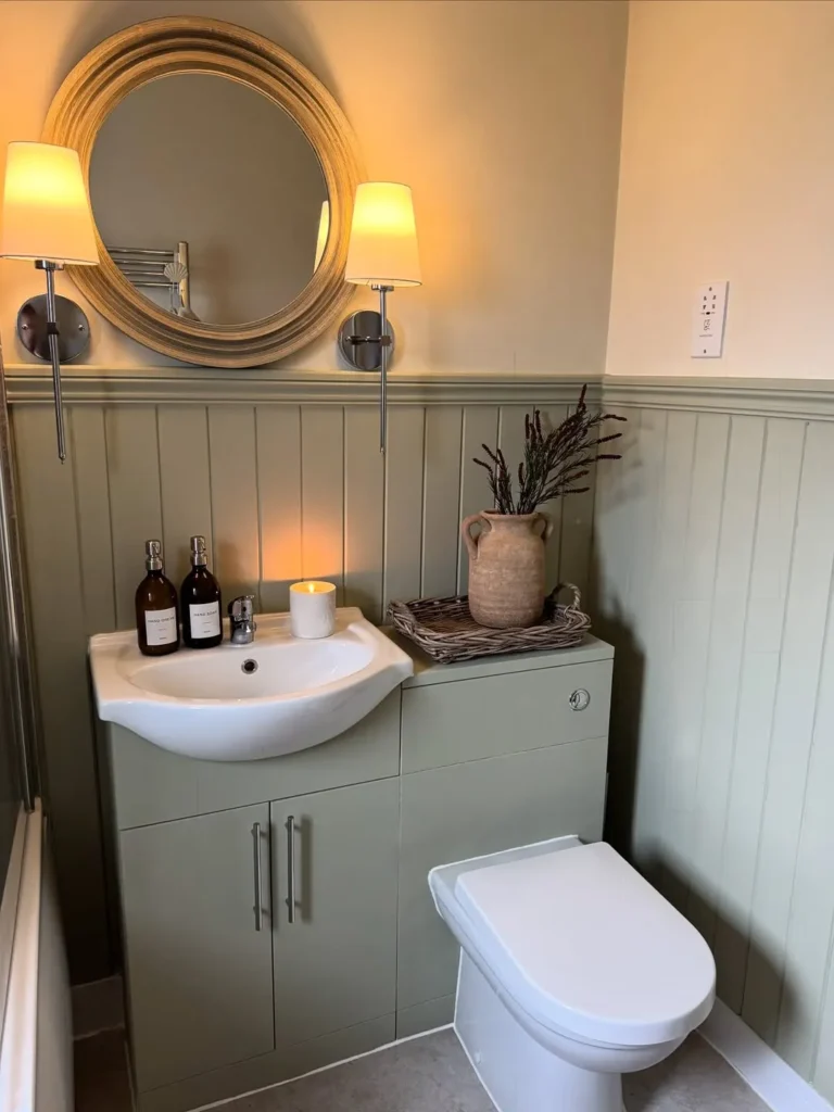 Warm Farmhouse Half Bathroom Style