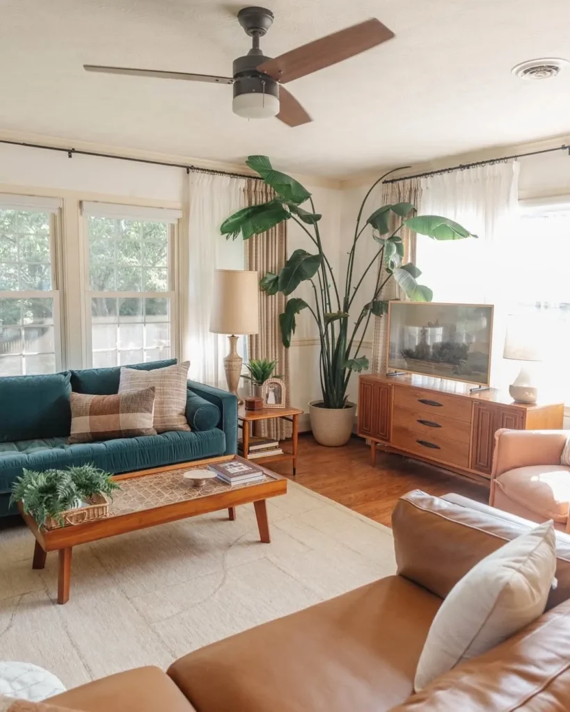 Warm Mid-Century Living Room