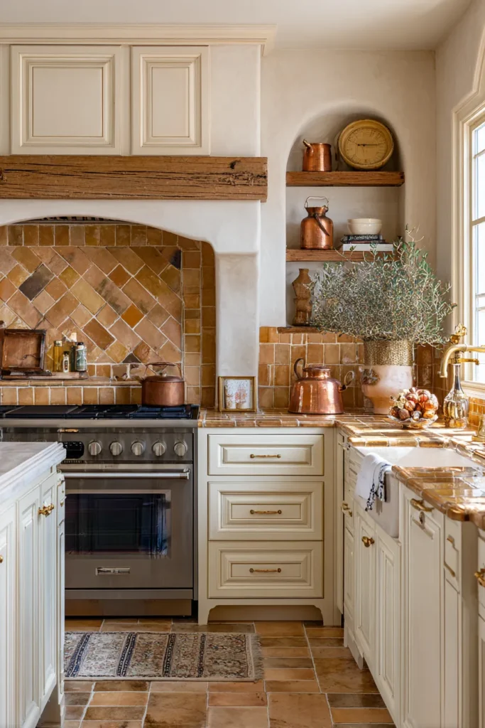 Warm Terracotta Rustic Range Wall