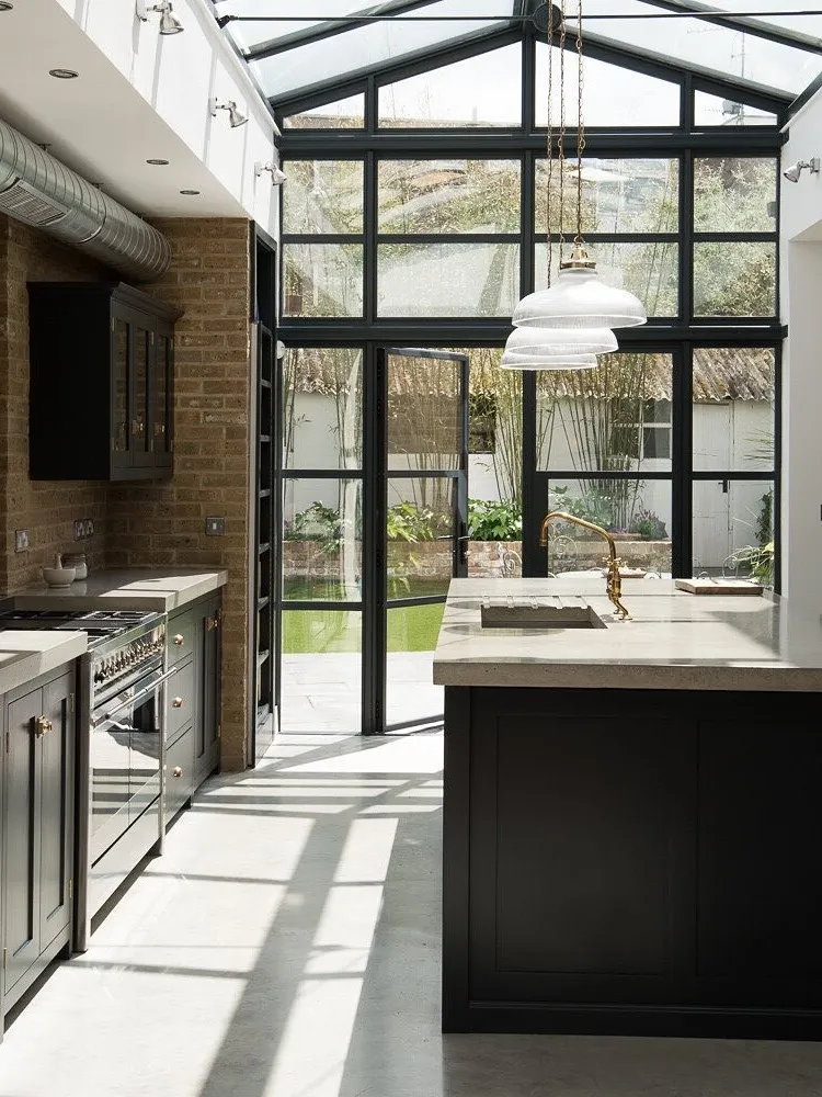 Black-Framed Glass Extension Kitchen