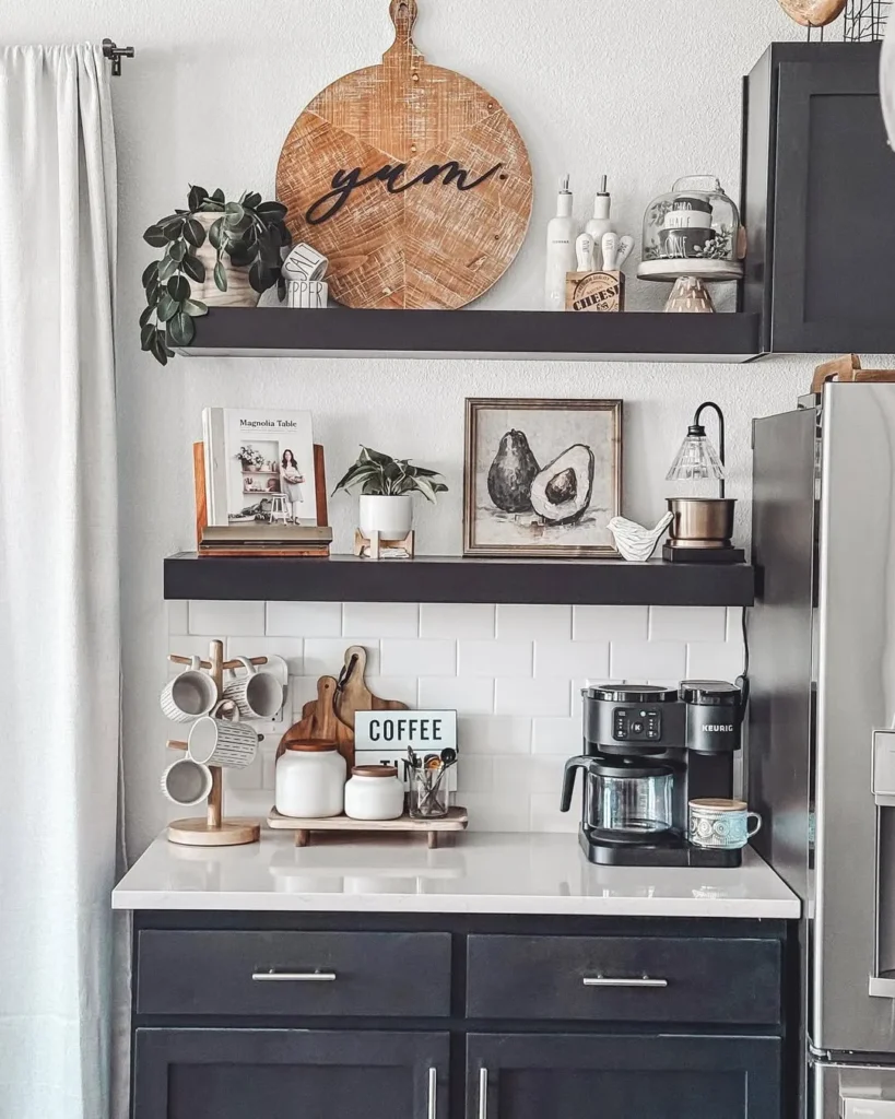 Black and White Countertop Coffee Corner