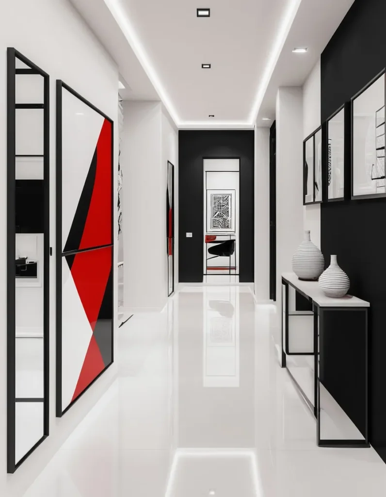 Black and White Modern Entrance Hall Design