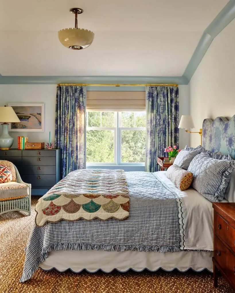 Blue Floral Guest Bedroom