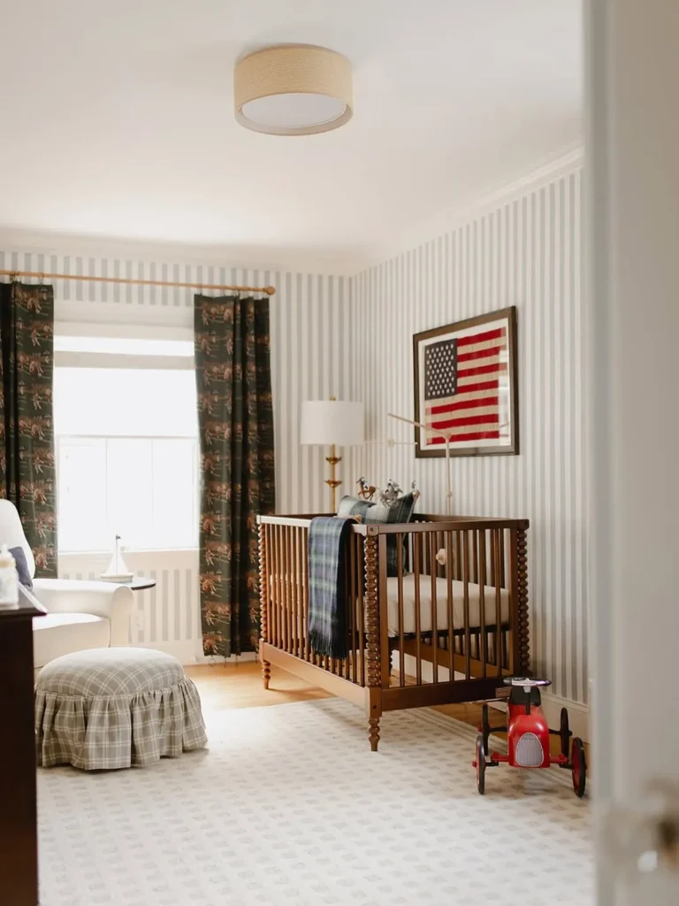 Blue and White Shared Baby Nursery