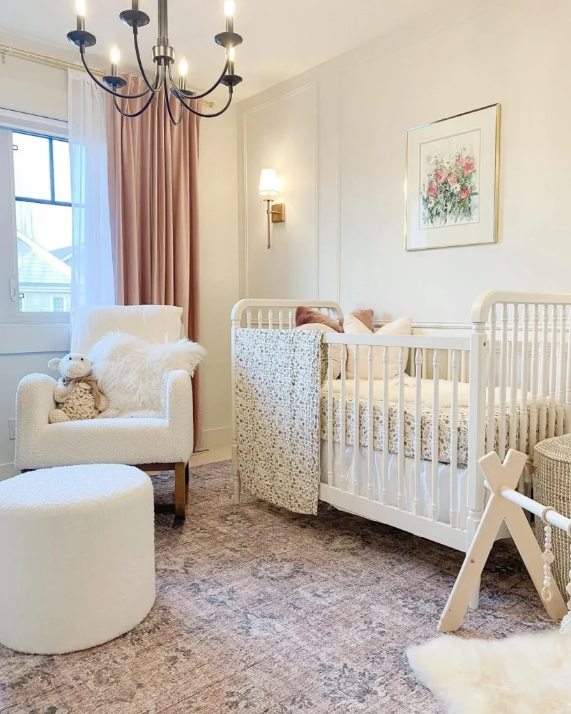 Blush and Cream Baby Girl Nursery
