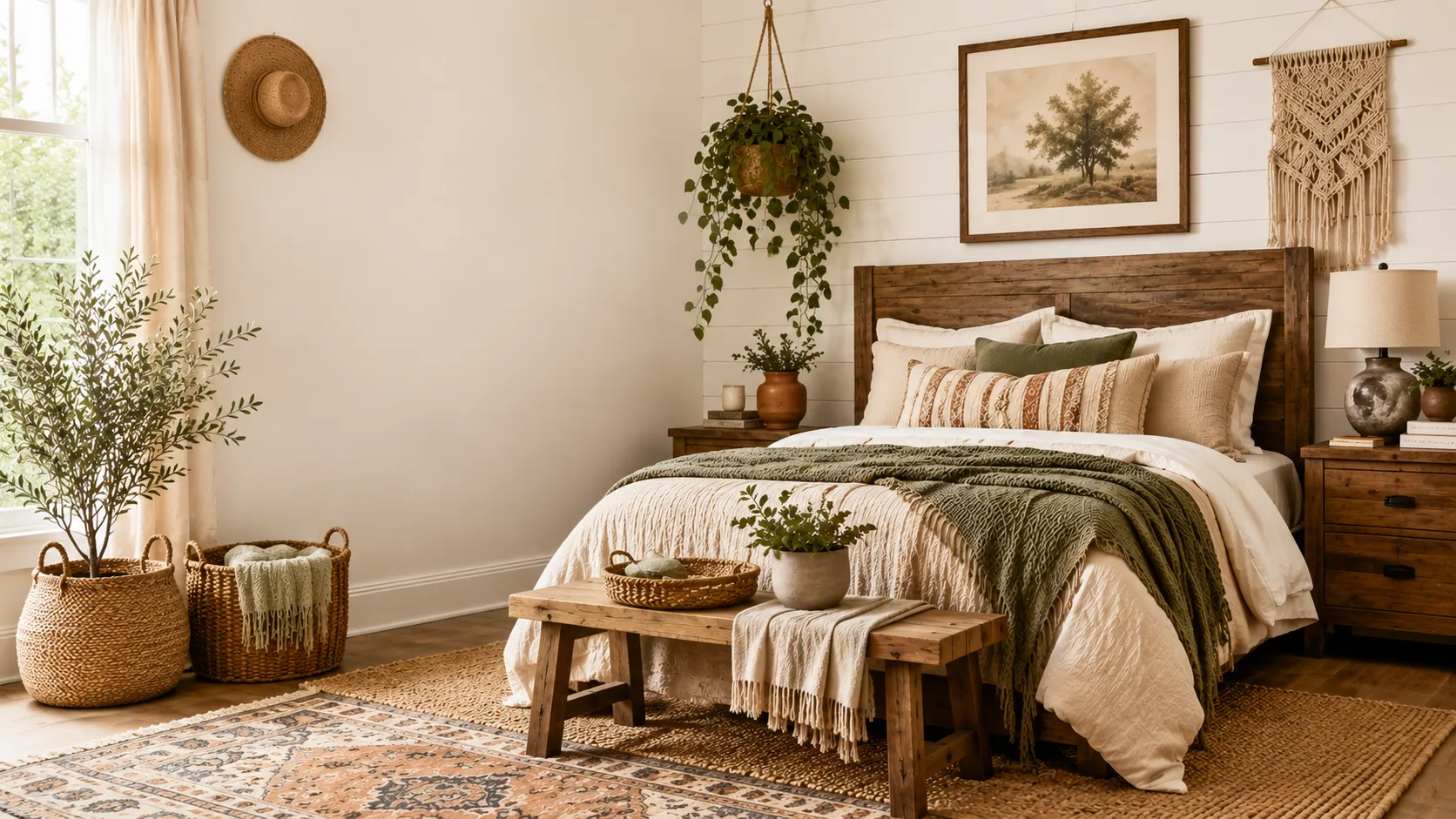 Boho Farmhouse Bedroom