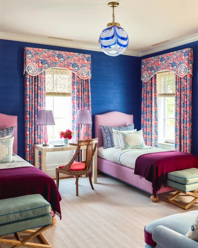 Bold Blue Guest Bedroom
