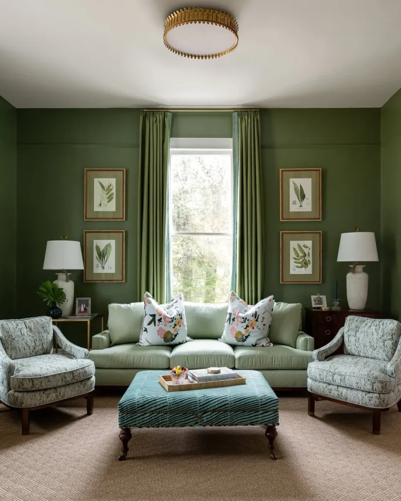 Botanical Green Living Room