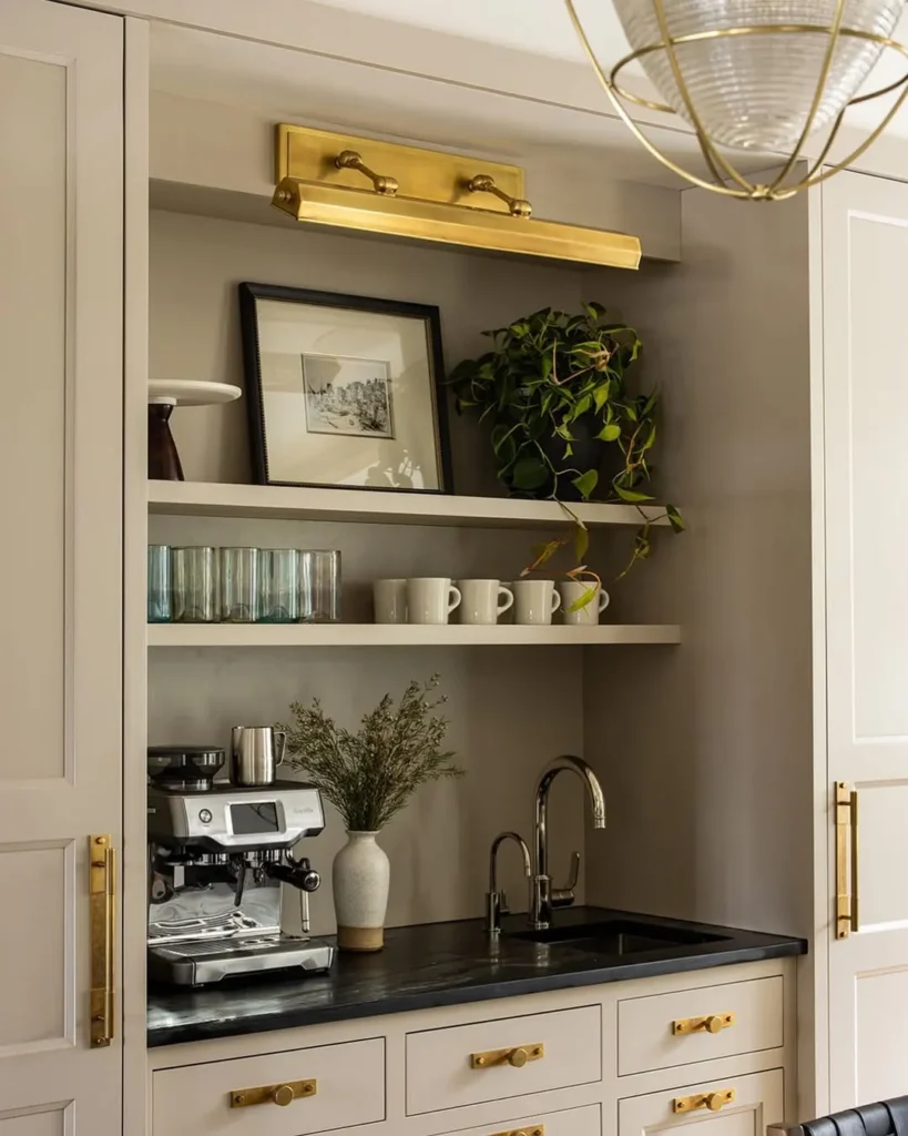 Built-In Breakfast Bar with Espresso Setup